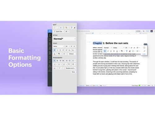 Zoho Writer-basic formatting