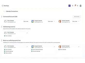 Zoho Bookings-calendar sync