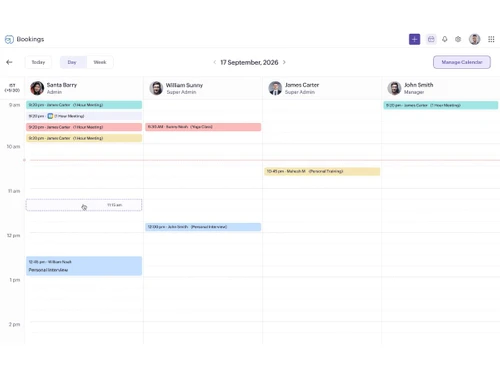 Zoho Bookings-dashboard