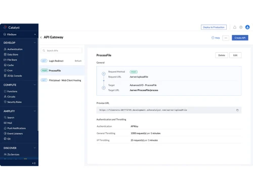 Zoho Catalyst-API gateway