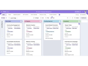 Zoho Tables-kanban view