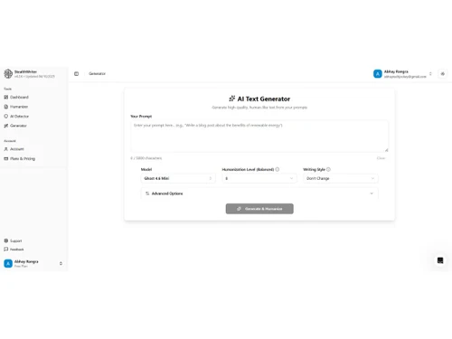 StealthWriter-AI text generator