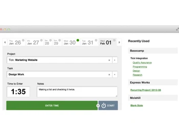 tick time tracking-recently