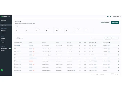 ShipperGuide TMS-shipments