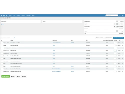 Rain POS-purchase order