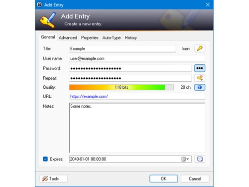 KeePass-add entry