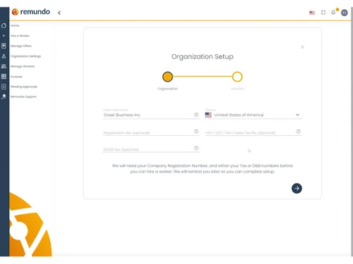 Remundo-organization setup