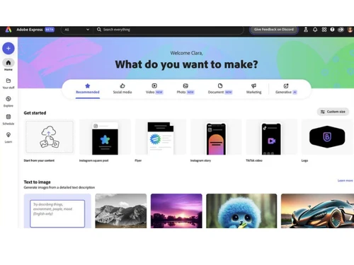 adobe express-dashboard
