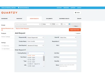 Quartzy-order requests