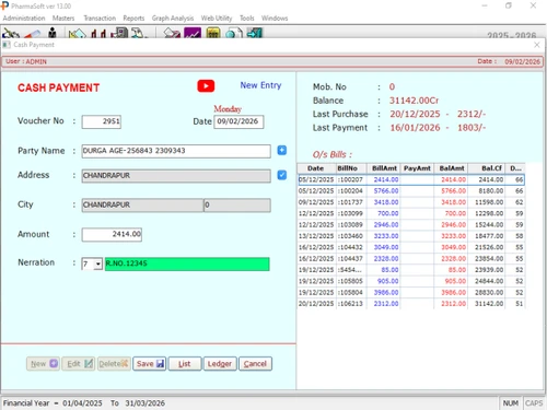 Pharmasoft cashpayment