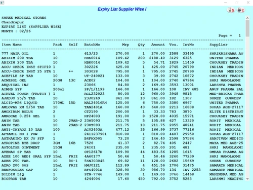 Pharmasoft expiryreport