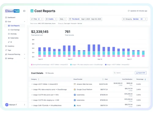 CloudYali cost reports