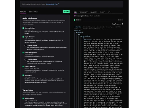 Deepgram-API playground