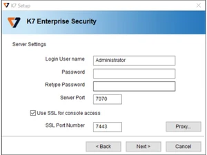 k7 endpoint security-server