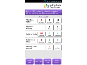 Indradhanu Task Manager home