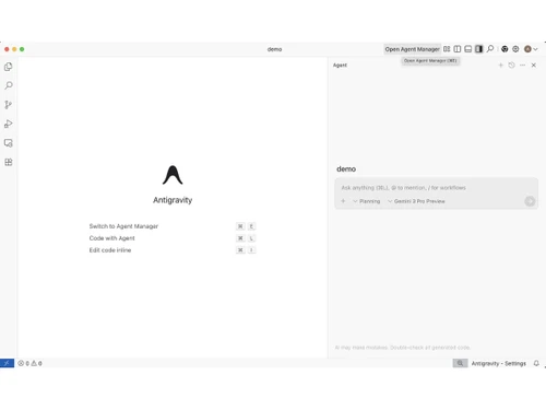 google antigravity-interface