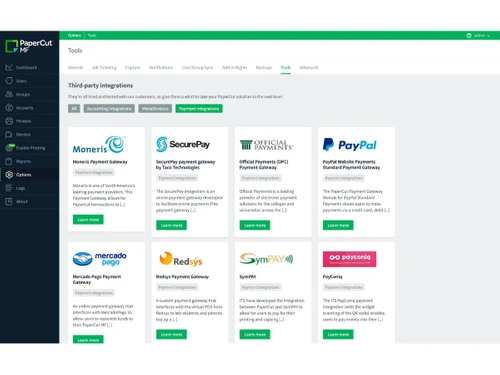 PaperCut-integrations