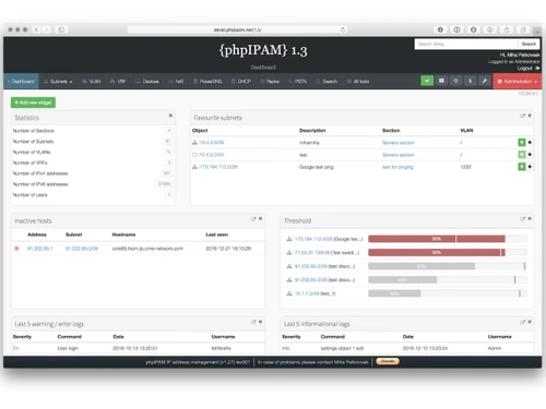 phpIPAM-dashboard