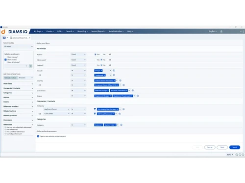 DIAMS iQ-advanced search