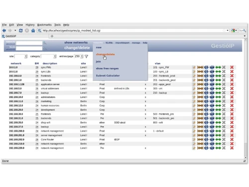GestioIP IPAM-change