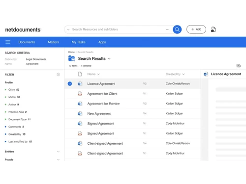 NetDocuments-filters