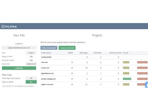 InLinks-dashboard