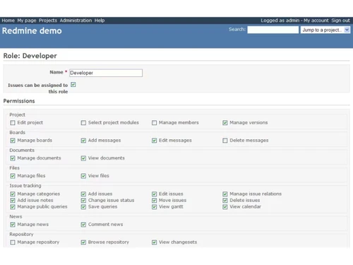 Redmine-permissions