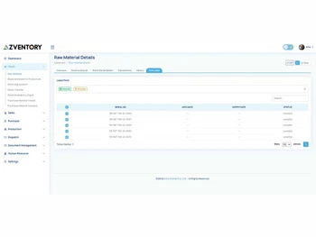 Zventory raw material