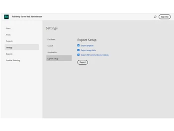robohelp server-export
