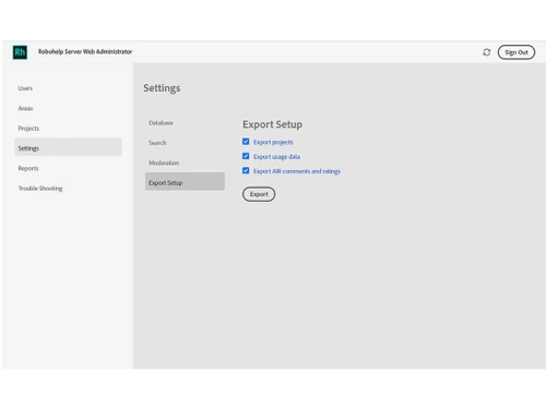 robohelp server-export