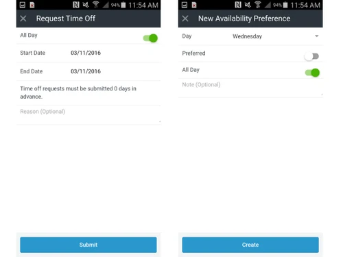 ZoomShift-request time off