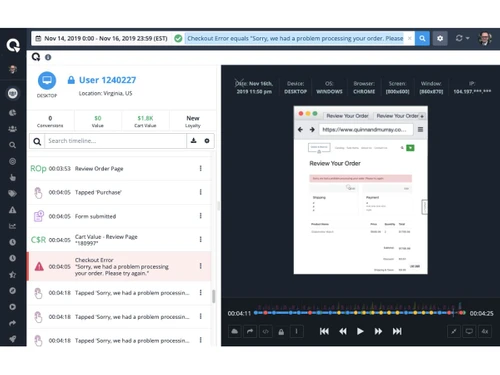 Quantum Metric-session replay
