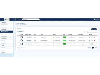 physiosoftware member management