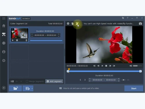 bandicut-Video Horizontally