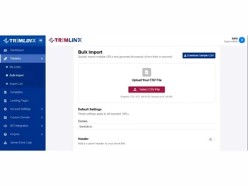 TrimLinks bulk-import