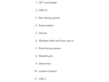 Microsoft Surface Book 2 features