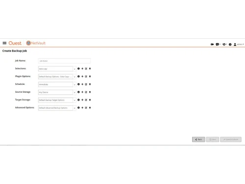 Quest NetVault Backup-Backup job