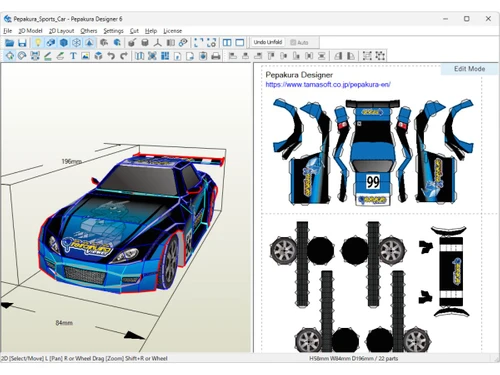 Pepakura Designer-edit mode