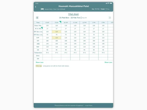 Lifemaan-vital-sheet