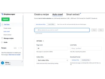 SimpleScraper-auto crawl