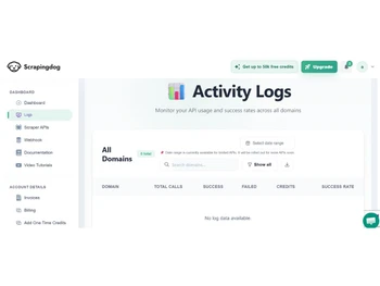 Scrapingdog-activity logs