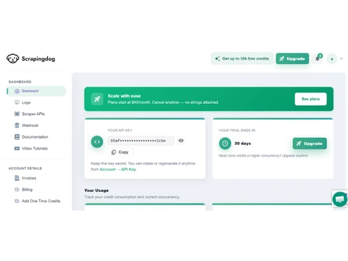 Scrapingdog-dashboard