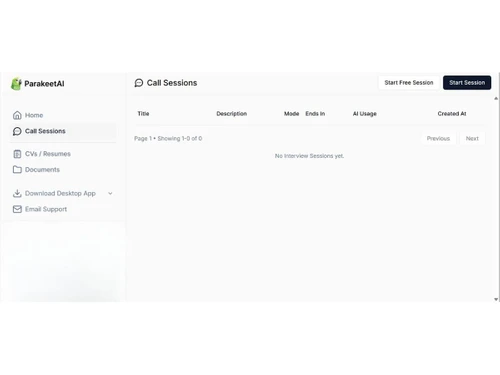 ParakeetAI-call sessions