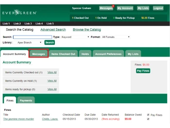 Evergreen ILS-account summary