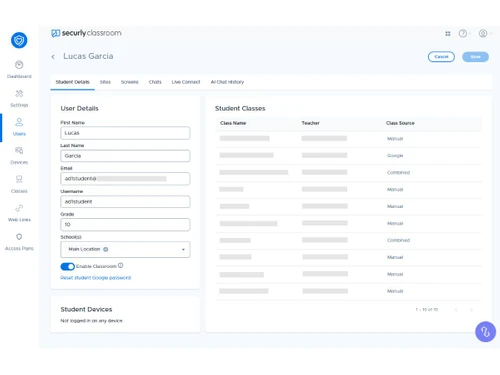 securly classroom-profile