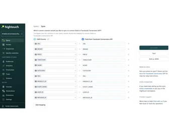 Hightouch-field mapping