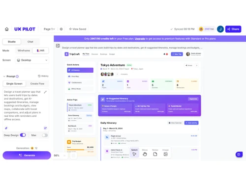 UX Pilot-dashboard