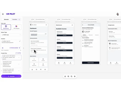UX Pilot-wireframes