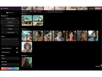 Magnific AI-dashboard