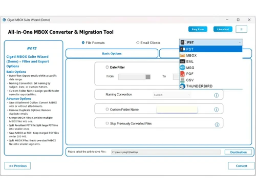 Cigati MBOX Converter files